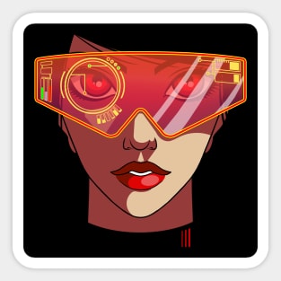 Cyberpunk Beautiful Girl - Cyberpunk gift ideas Sticker